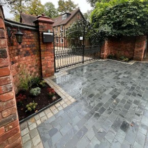 Silver Grey Tumbled Sandstone cobbles 100x100