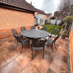 Italian Vintage Chestnut Porcelain Paving Lifestyle