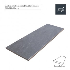 Bullnose Coping 900x300x20mm - Anthracite Porcelain