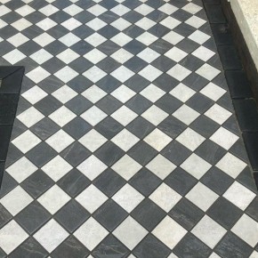 Smoke Grey porcelain cobbles 100x100