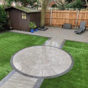 Silver Kandla Grey Porcelain Circle 2.4m