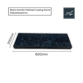 Black Granite coping stone 600x200x40