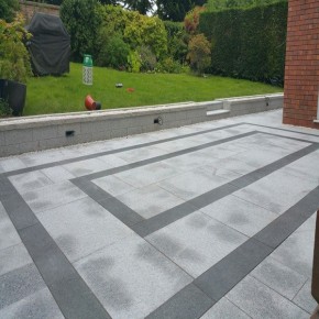 Silver Granite mixed size paving