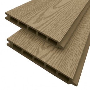 Light Oak Wood Grain Composite Fencing