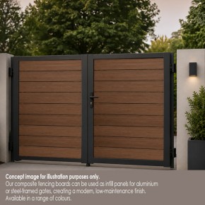 Dark Oak Wood Grain Composite Fencing