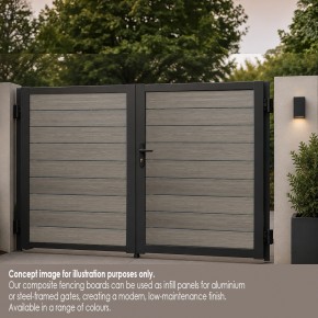 Platinum Wood Grain Composite Fencing