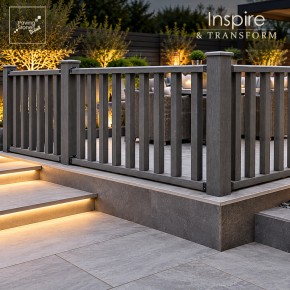 Anthracite Slatted Composite Fencing