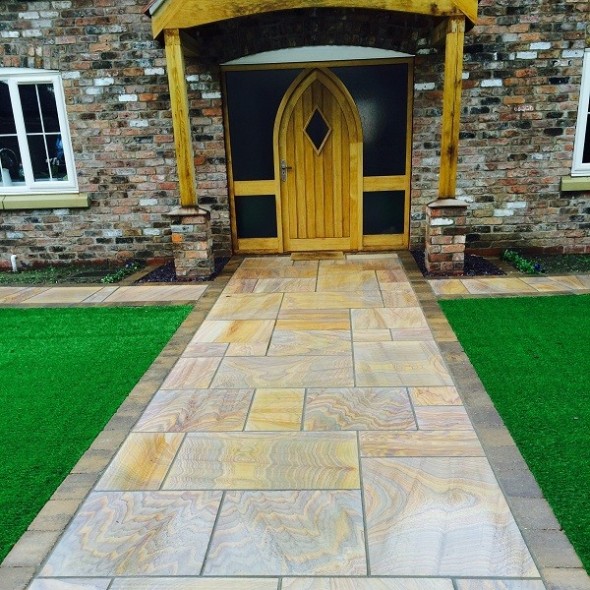 Rainbow Smooth Sandstone 1m2 Indian Stone Paving Mixed or Single Sized patio 