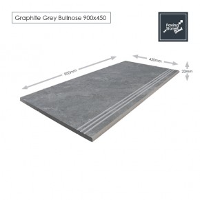 Graphite Grey Bull Nose Steps 900x450x20mm 
