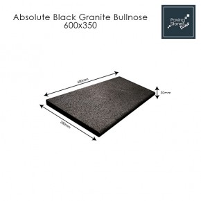 Absolute Black Granite Bullnose Steps 600x350x30mm 