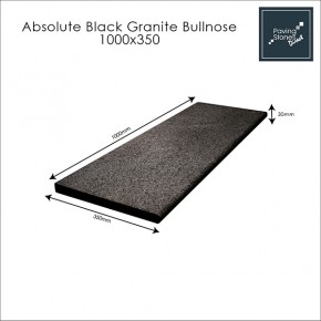 Absolute Black Granite Bullnose Steps 1000x350x30mm 